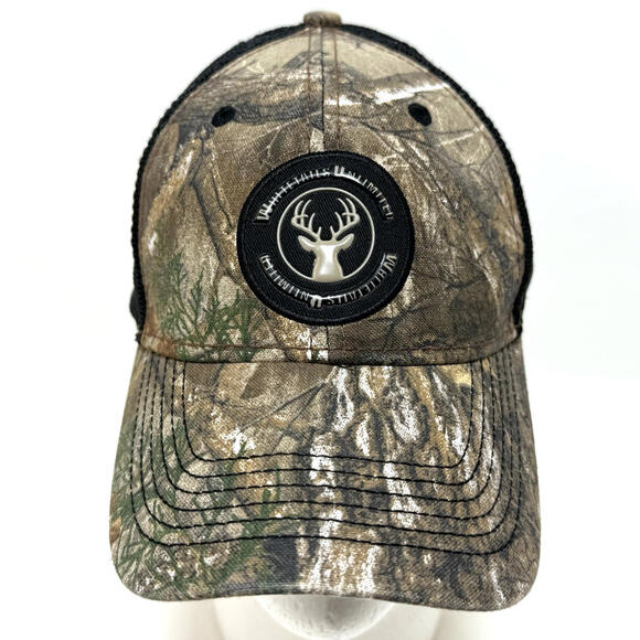 Whitetails Unlimited Camo Trucker Hat Mesh Back Snapback Deer Logo Cap - Picture 1 of 6